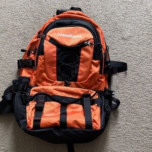 Orange & Black Outdoor Backpack for Men
